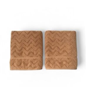 Missoni Home Set of 2 Zig Zag Chevron Pattern Cotton Bath‎ Towels